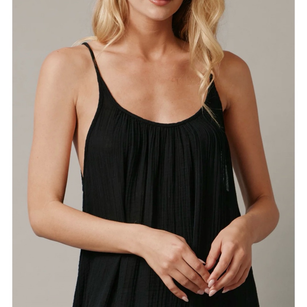 9 Seed Tulum Cotton Gauze Low Back Mini Coverup Dress One Size - Picture 4 of 8